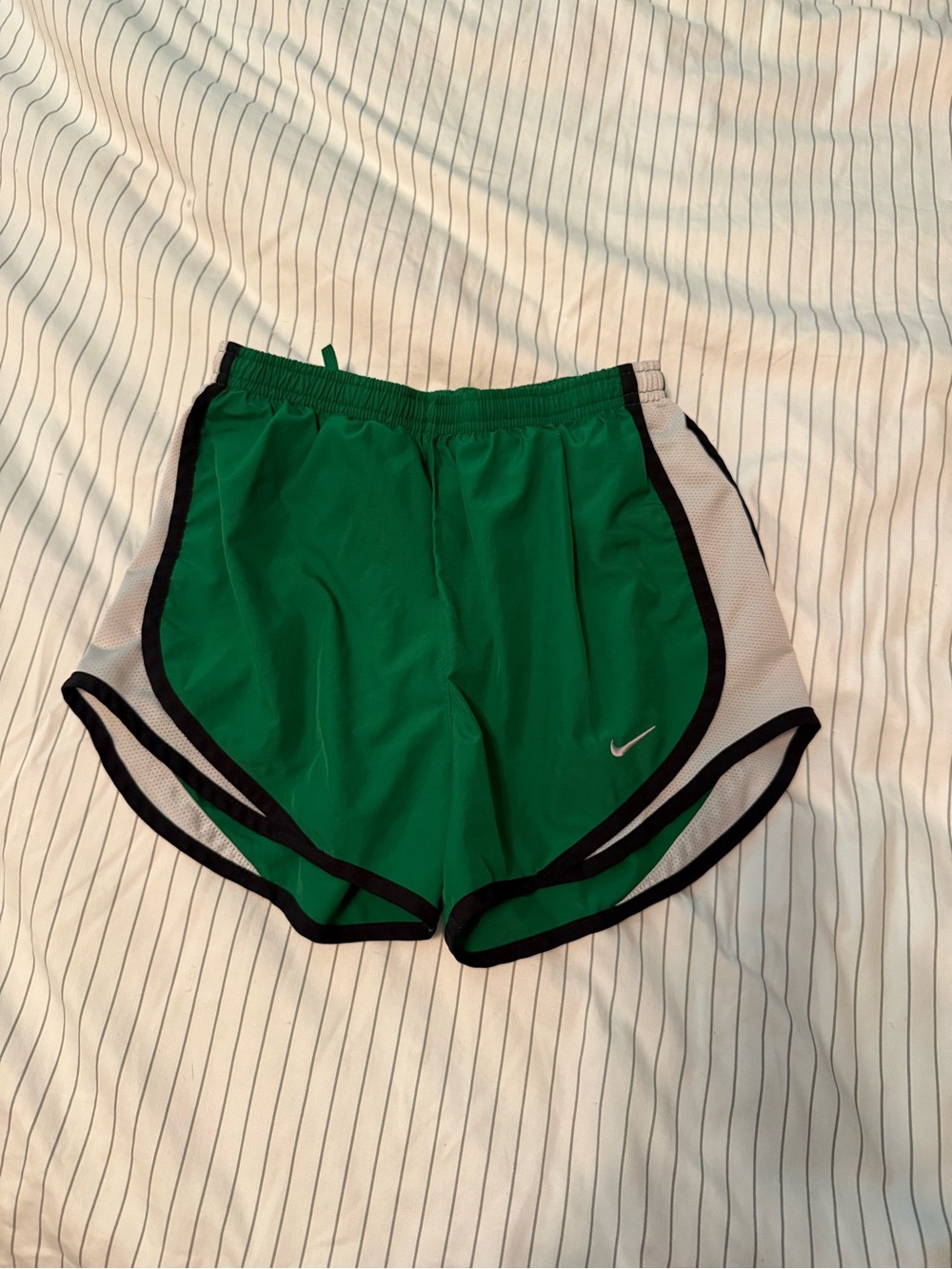 Nike Women's Green Athletic Running Shorts with Black Trim